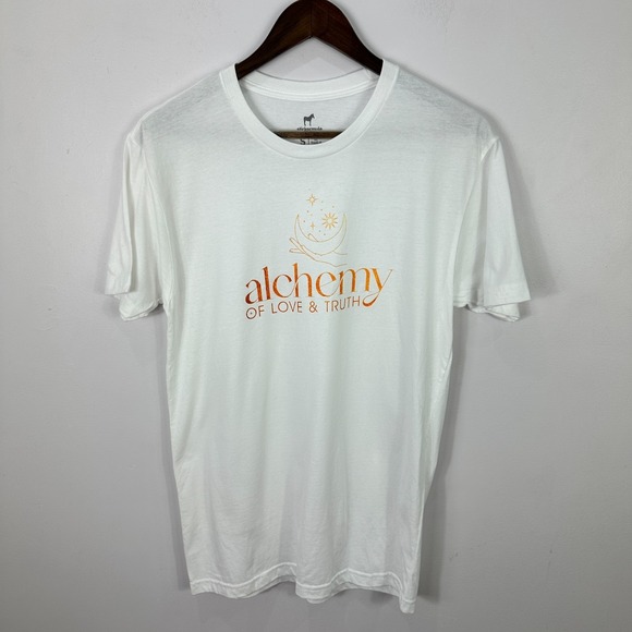 Sticker Mule Alchemy Tee S White Graphic Cotton Mystical Moon Star Boho Witchy - Picture 1 of 6